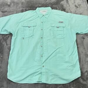 Columbia PFG Shirt Mens XXL Blue Vented Fishing Button Down Outdoor